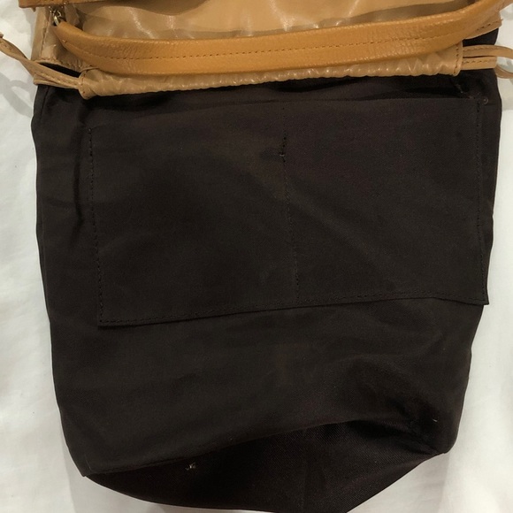 Anna Paola Leather bucket bag Green and light brown - Picture 15 of 16